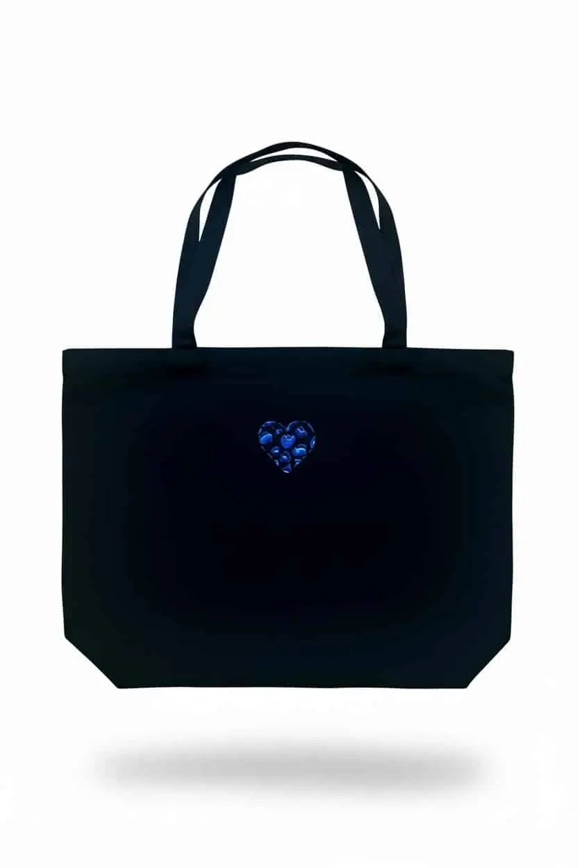 Tote bag brodé Plus Que Du Bleu